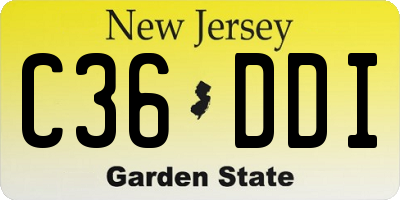 NJ license plate C36DDI