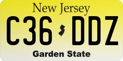 NJ license plate C36DDZ