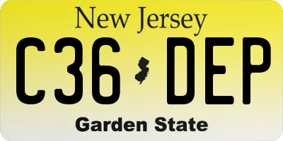 NJ license plate C36DEP