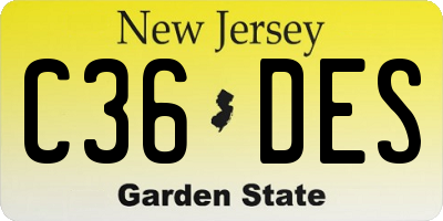 NJ license plate C36DES