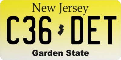 NJ license plate C36DET