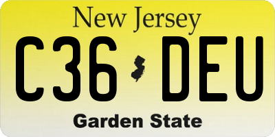 NJ license plate C36DEU