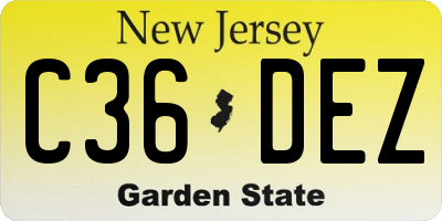 NJ license plate C36DEZ
