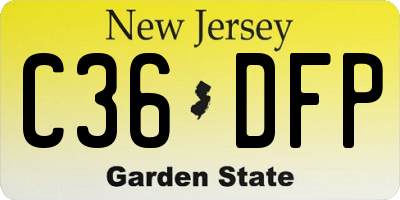 NJ license plate C36DFP
