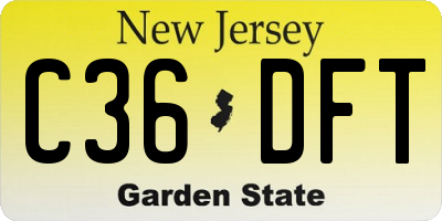 NJ license plate C36DFT