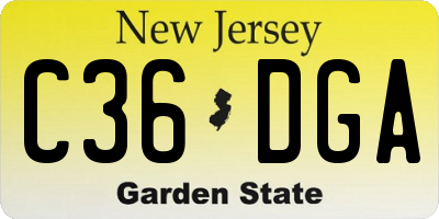 NJ license plate C36DGA