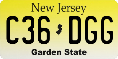 NJ license plate C36DGG