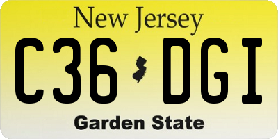 NJ license plate C36DGI