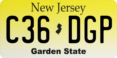 NJ license plate C36DGP