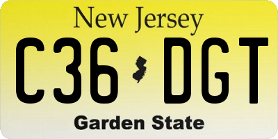NJ license plate C36DGT