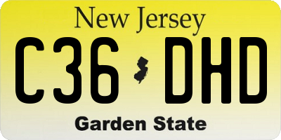 NJ license plate C36DHD