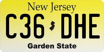 NJ license plate C36DHE