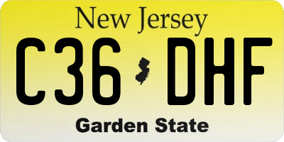 NJ license plate C36DHF