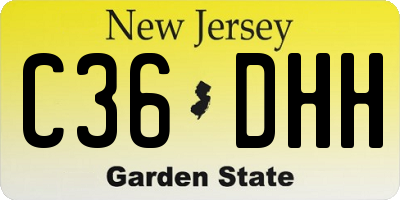 NJ license plate C36DHH