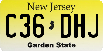 NJ license plate C36DHJ