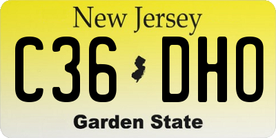 NJ license plate C36DHO