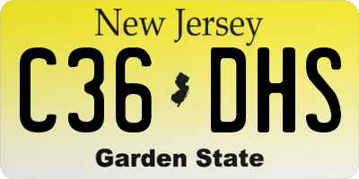 NJ license plate C36DHS