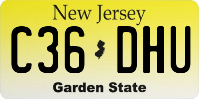 NJ license plate C36DHU