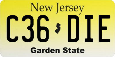NJ license plate C36DIE