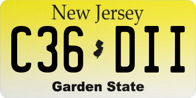 NJ license plate C36DII