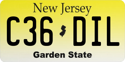 NJ license plate C36DIL