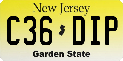 NJ license plate C36DIP