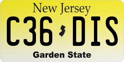 NJ license plate C36DIS