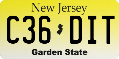 NJ license plate C36DIT
