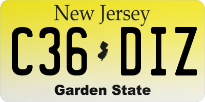 NJ license plate C36DIZ