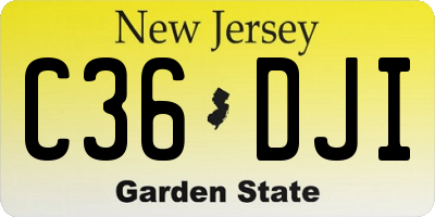 NJ license plate C36DJI