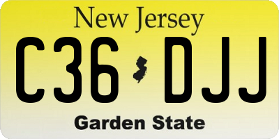 NJ license plate C36DJJ