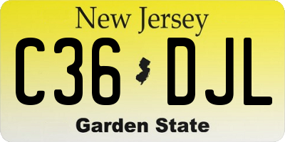 NJ license plate C36DJL