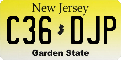 NJ license plate C36DJP