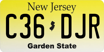 NJ license plate C36DJR