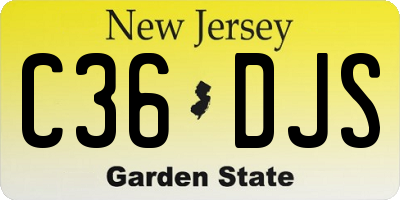 NJ license plate C36DJS