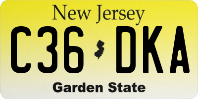 NJ license plate C36DKA