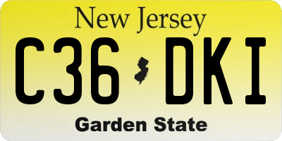 NJ license plate C36DKI