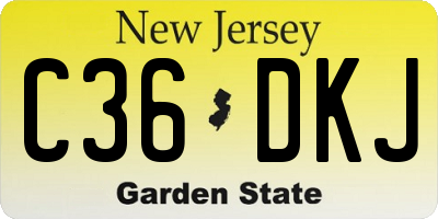 NJ license plate C36DKJ