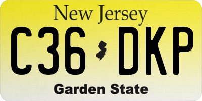 NJ license plate C36DKP