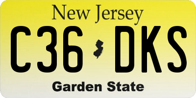 NJ license plate C36DKS