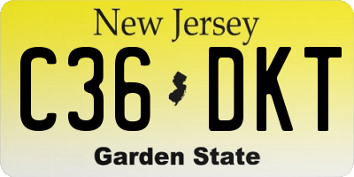 NJ license plate C36DKT