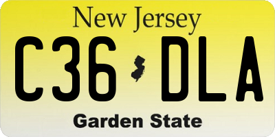 NJ license plate C36DLA