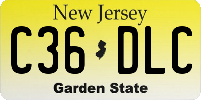 NJ license plate C36DLC