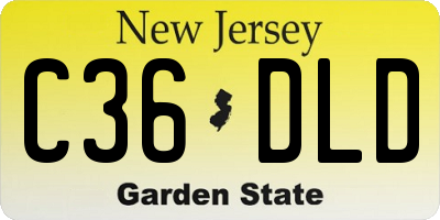 NJ license plate C36DLD