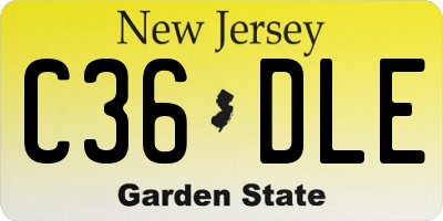NJ license plate C36DLE
