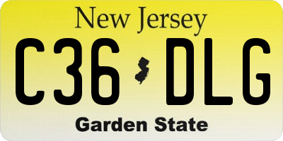 NJ license plate C36DLG
