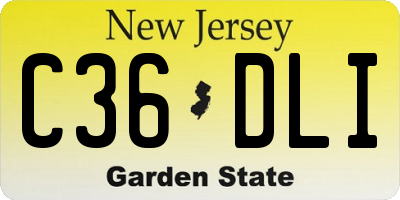 NJ license plate C36DLI
