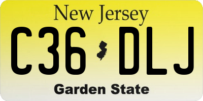 NJ license plate C36DLJ