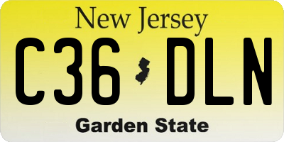 NJ license plate C36DLN