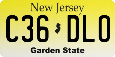 NJ license plate C36DLO